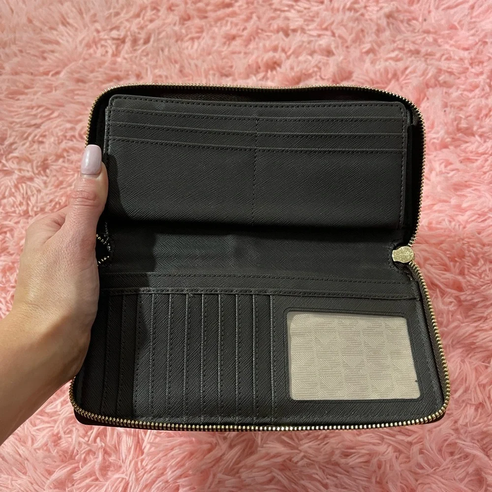 Michael Kors Jet Set Travel Continental  Wallet Brown And Gold - Picture 6 of 7